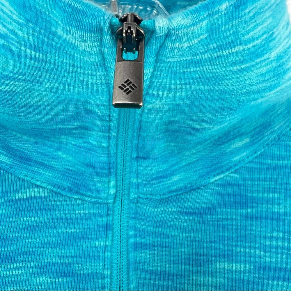 Columbia Half-Zip Pullover Mock Turtleneck Turquoise Space Dye Size Medium